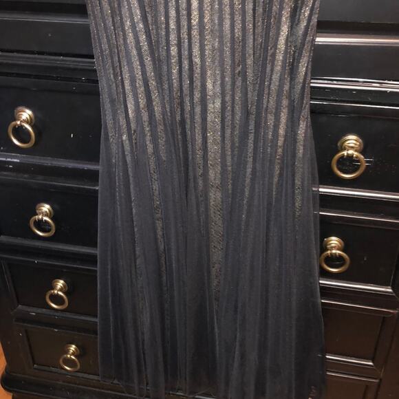 JS Collections WitchCore Goth GoblinCore Metallic Tulle Cocktail Vintage Dress - Picture 6 of 9